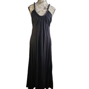 Top Shop Women's Black Beaded Maxi Dress US 6 NWT